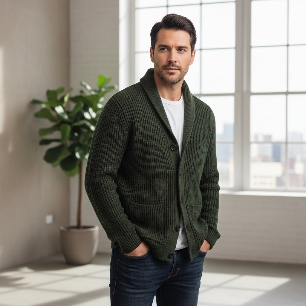 Cardigan Casual Maglia Bottoni - Image 4