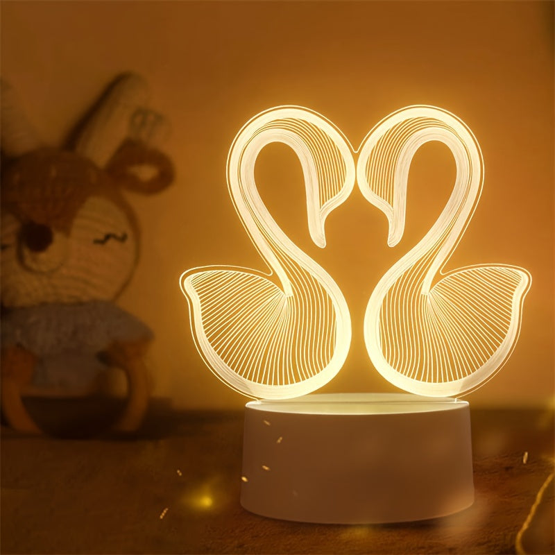 SwanLight - 3D LED Table Lamp with Acrylic Frame