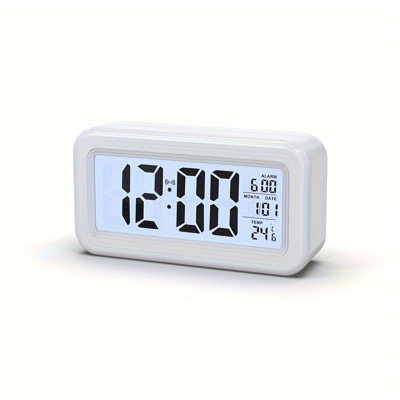 Digital Alarm Clock with LCD Screen - Date and Temperature Display