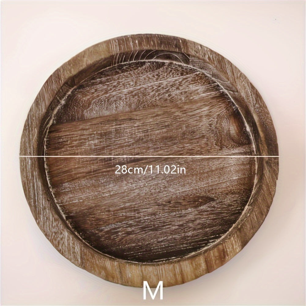 RusticBowl - Taça Redonda de Madeira | Suporte Rústico para Velas e Decoração de Natal