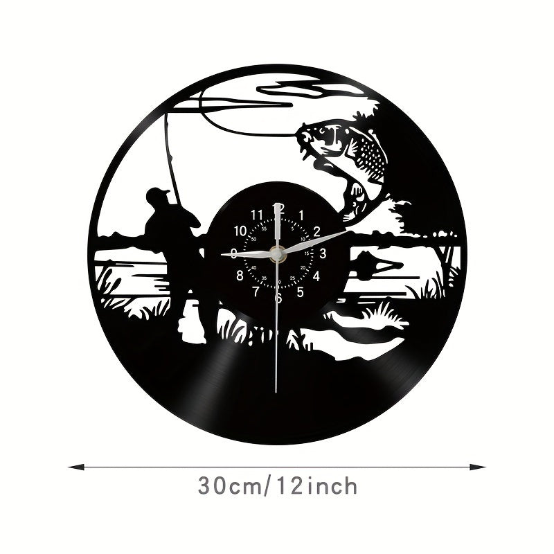 VinylCatch - Vintage Fishing Wall Clock