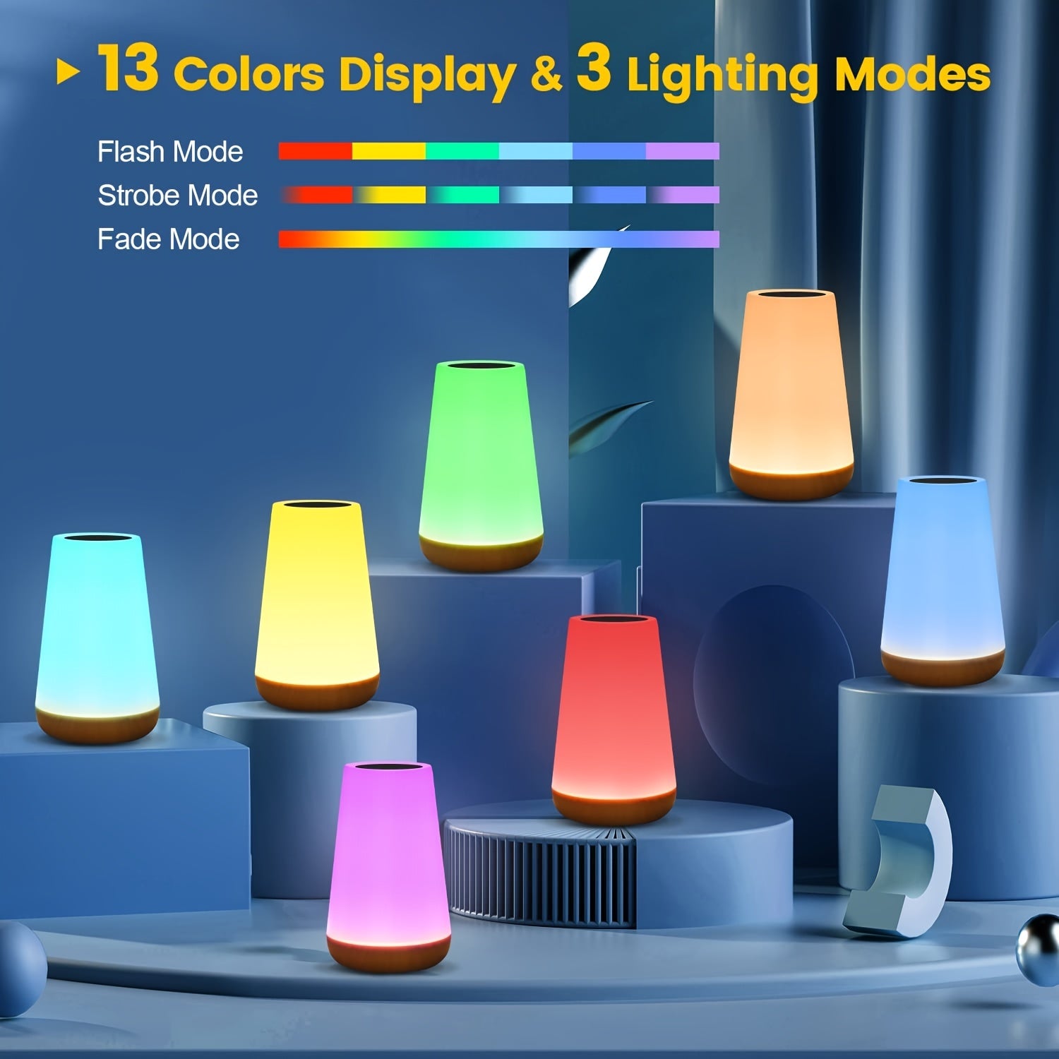 SpaceGlow - Rechargeable LED Night Light with Remote Control and Timer