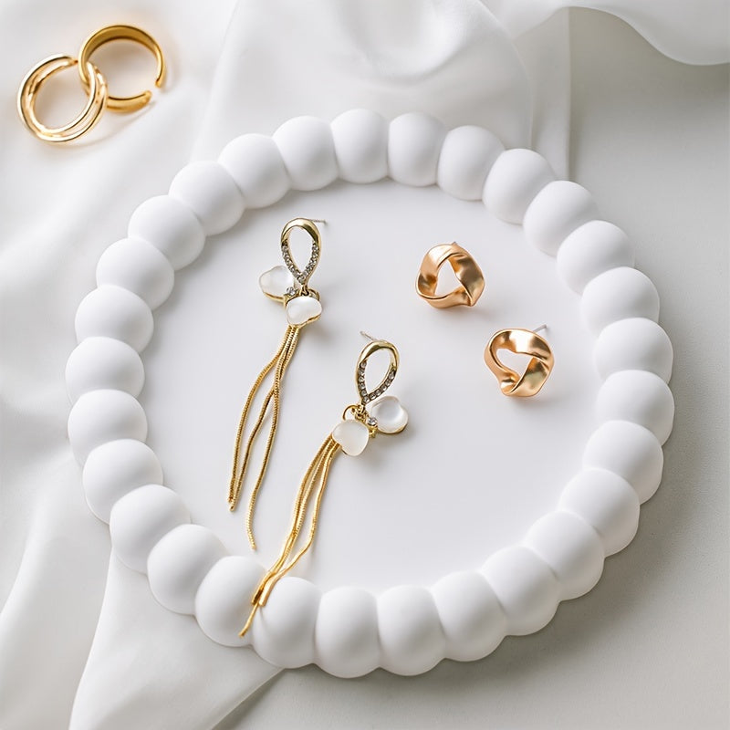 RingTray - Prato Redondo Branco para Joias | Para Anéis, Brincos e Chaves