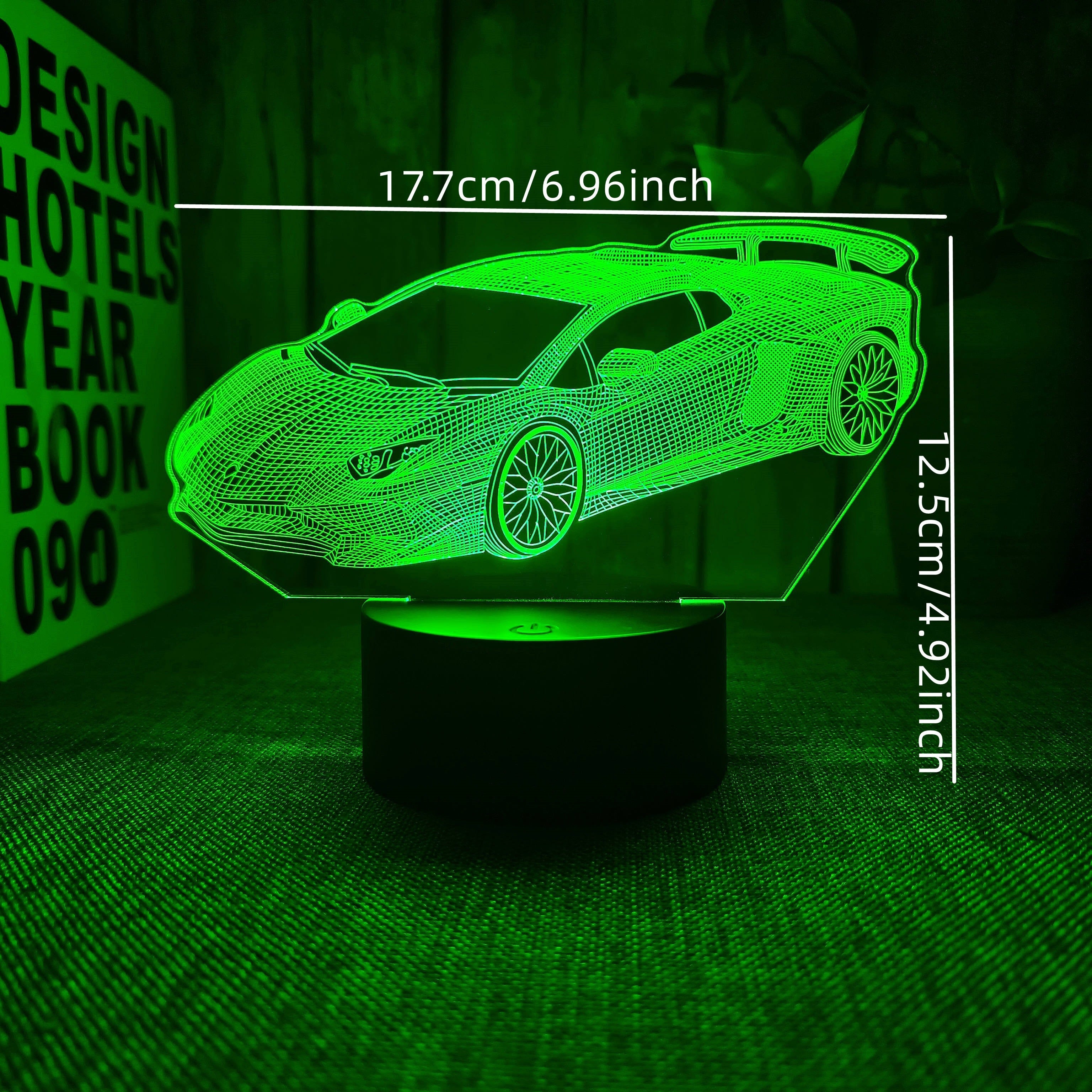 AutoLamp - 3D Sports Car Night Light with Touch Control and USB