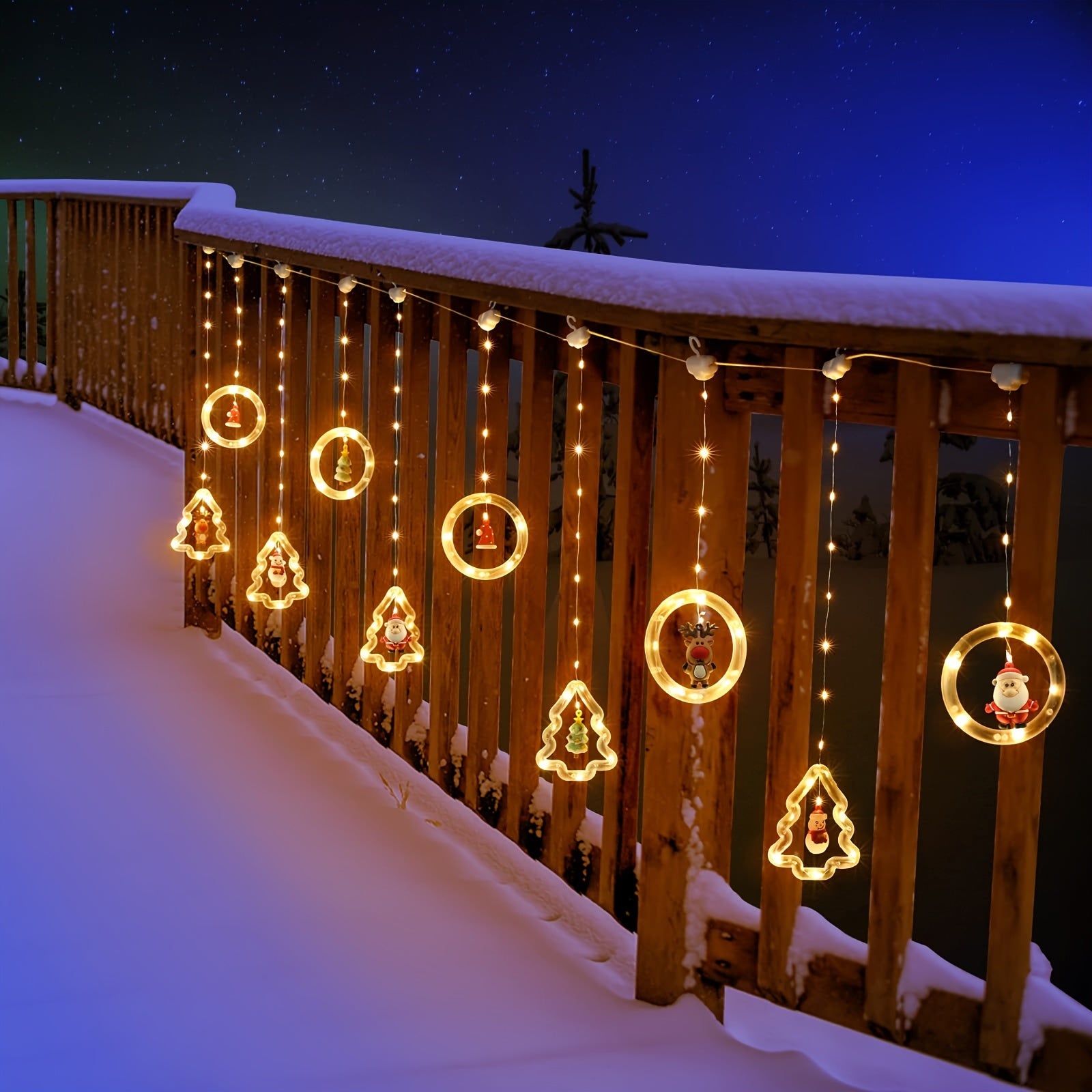 HolidayGlow - Christmas Wish Ring Lighting with 10 Mini Christmas Figures