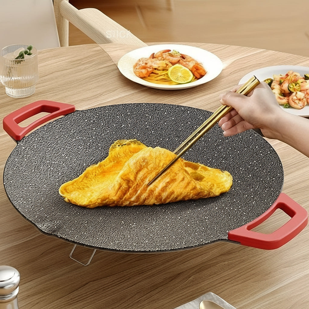 Foldable Frying Pan Oil Pouring Spout Handles
