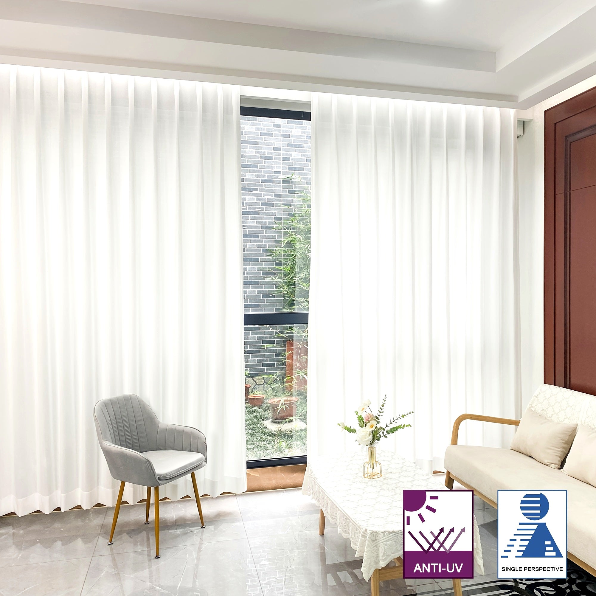 Cortinados Opacos Contemporâneos - Cortinados Tricotados Resistente aos Raios UV 2 Painéis