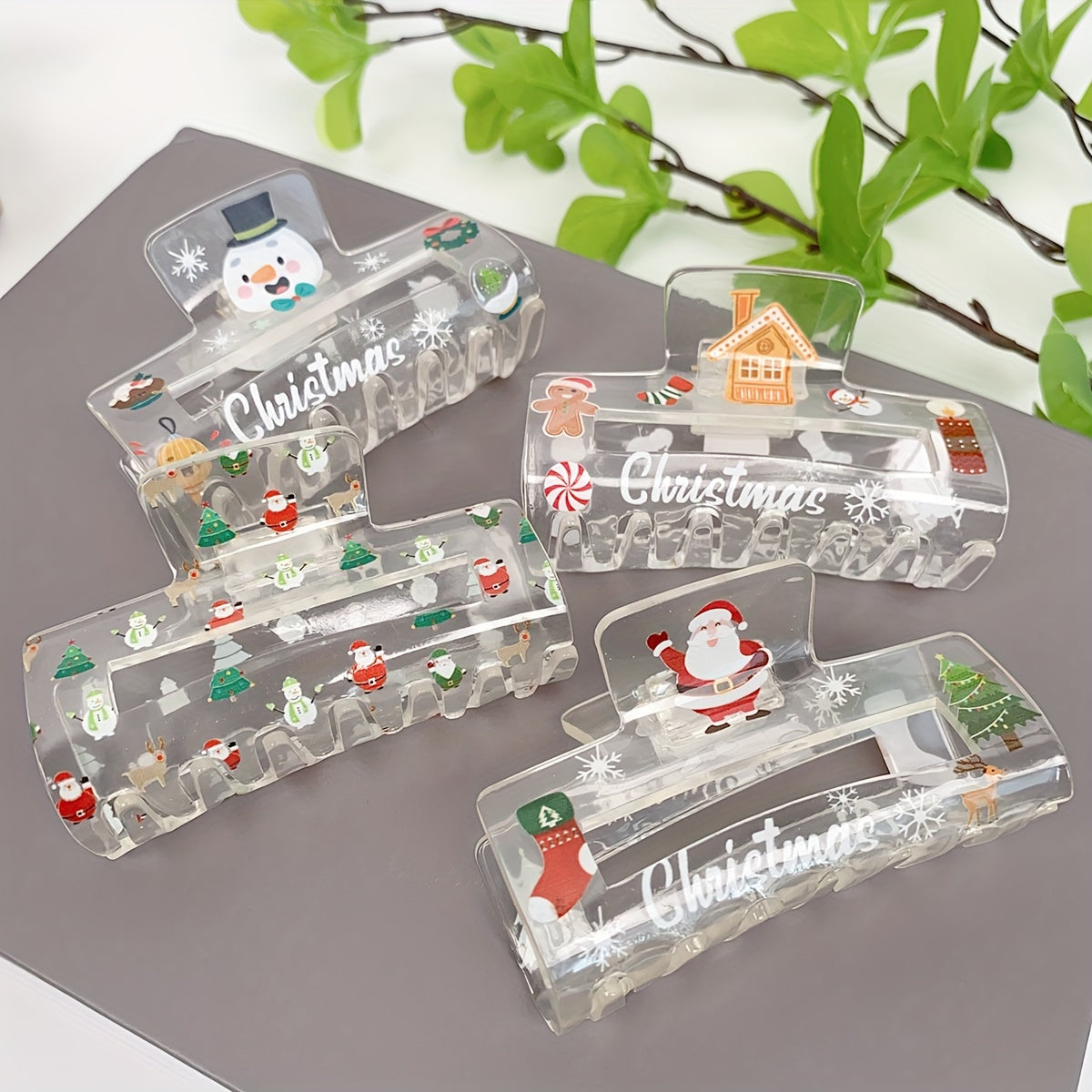 XmasClip - Cute Christmas Hair Clip in Acrylic