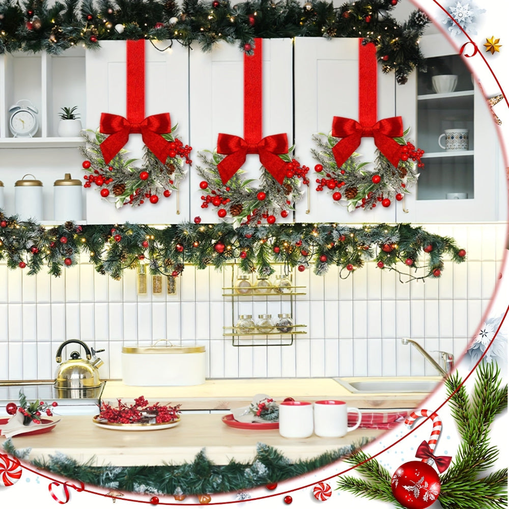 Decorazioni Ghirlande Natale Fiocchi Rossi Pigne Interni