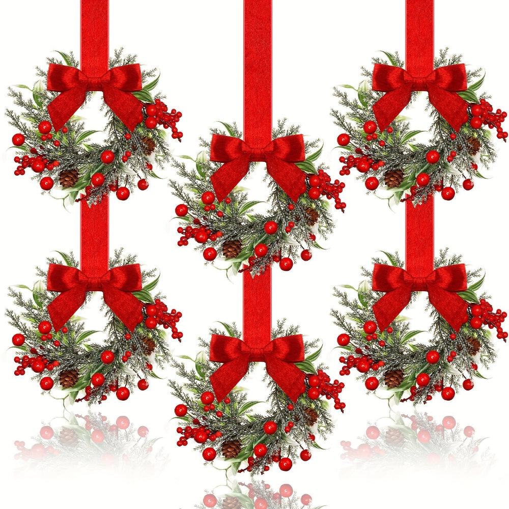 Decorazioni Ghirlande Natale Fiocchi Rossi Pigne Interni