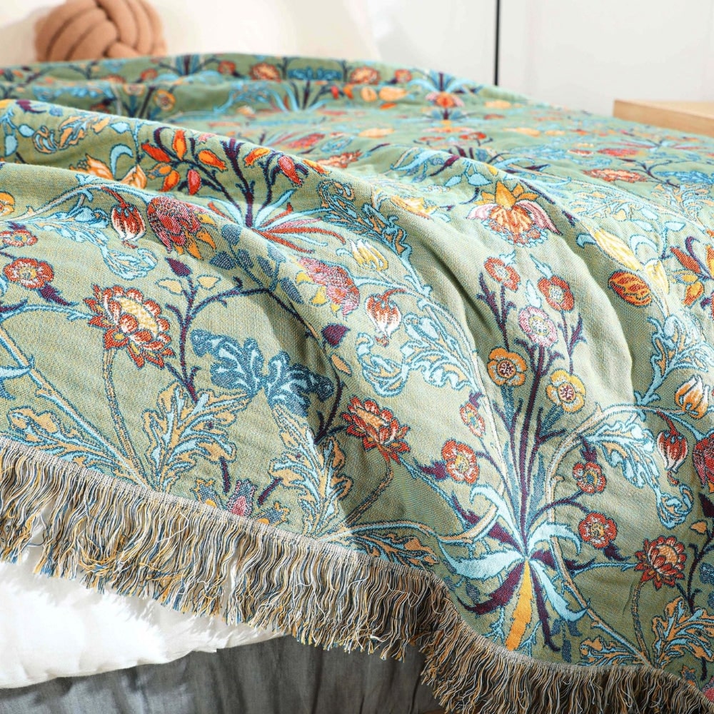 Coperta In Cotone Coperta Reversibile Design Floreale - Image 5