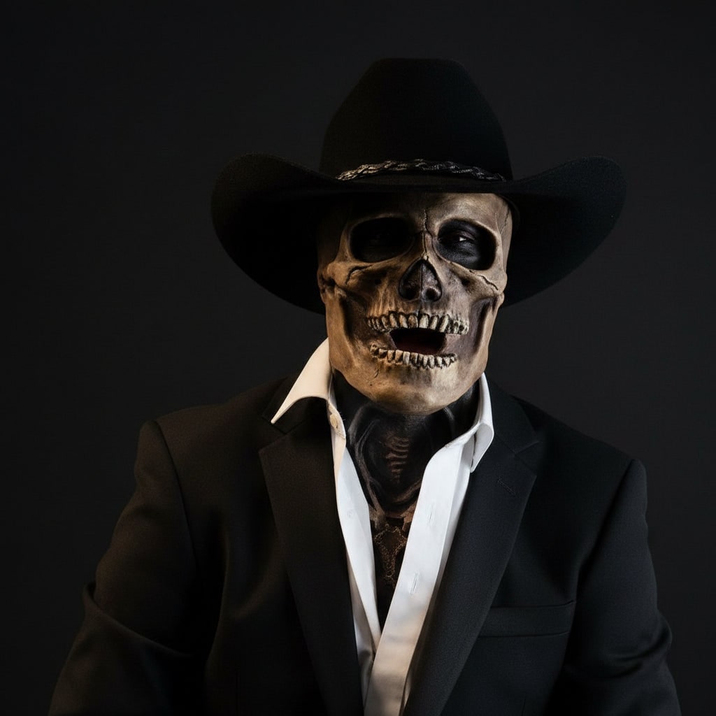Costume Di Halloween Completo Scheletro Look Formale - Image 3