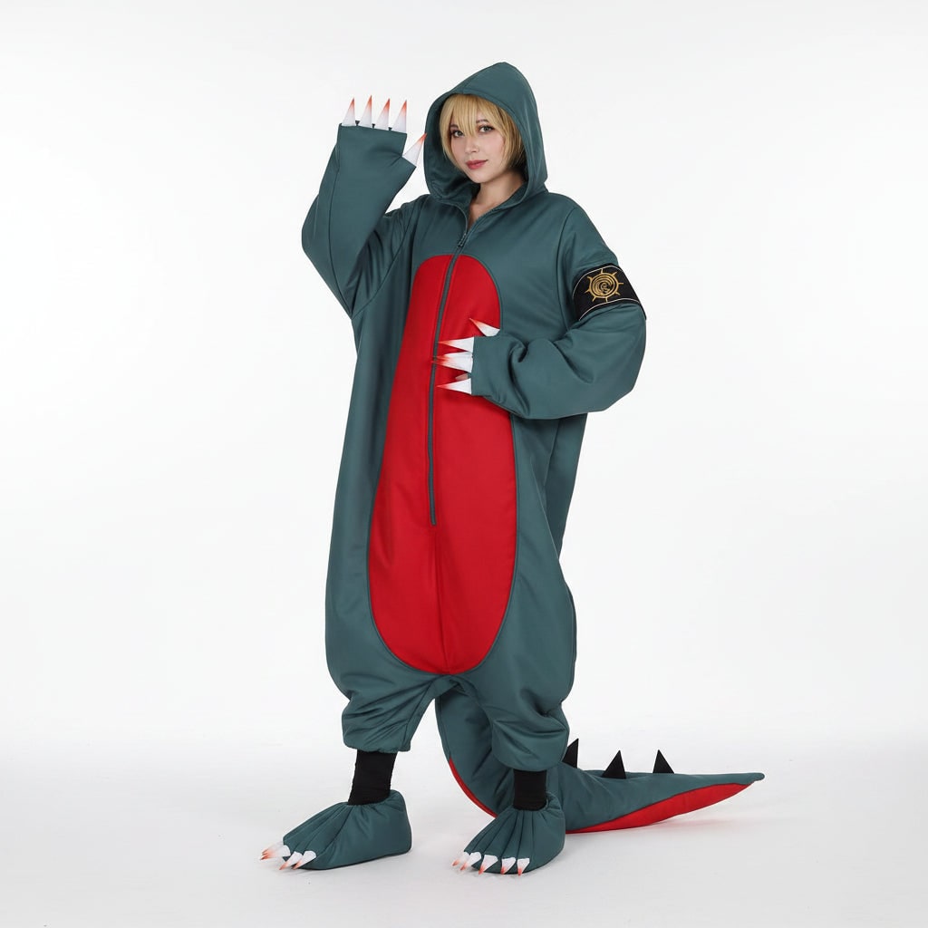 Costume Di Halloween Kigurumi Dinosauro Felpa Zip - Image 1