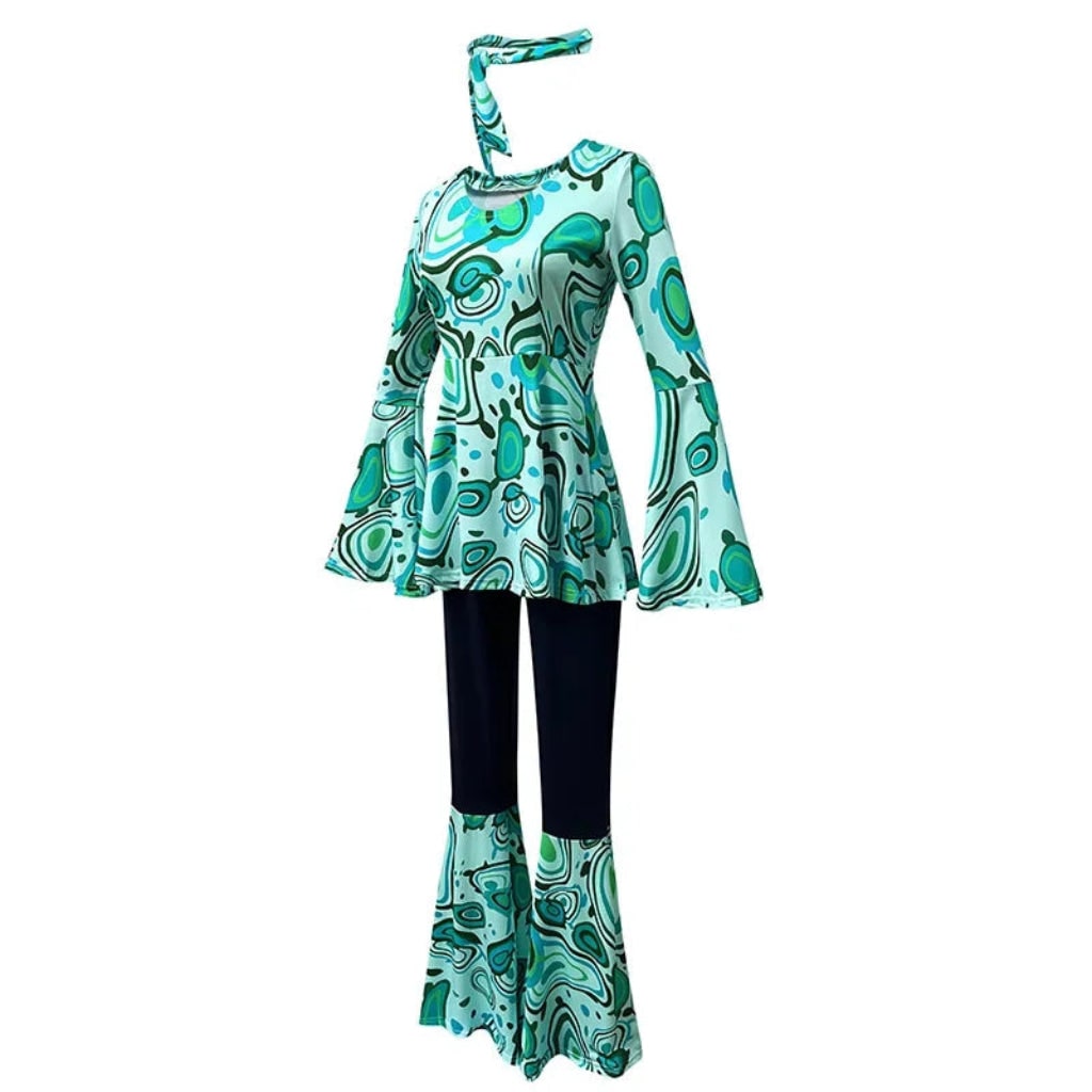 Costume Di Halloween Outfit Hippie Pantaloni Svasati Top - Image 3