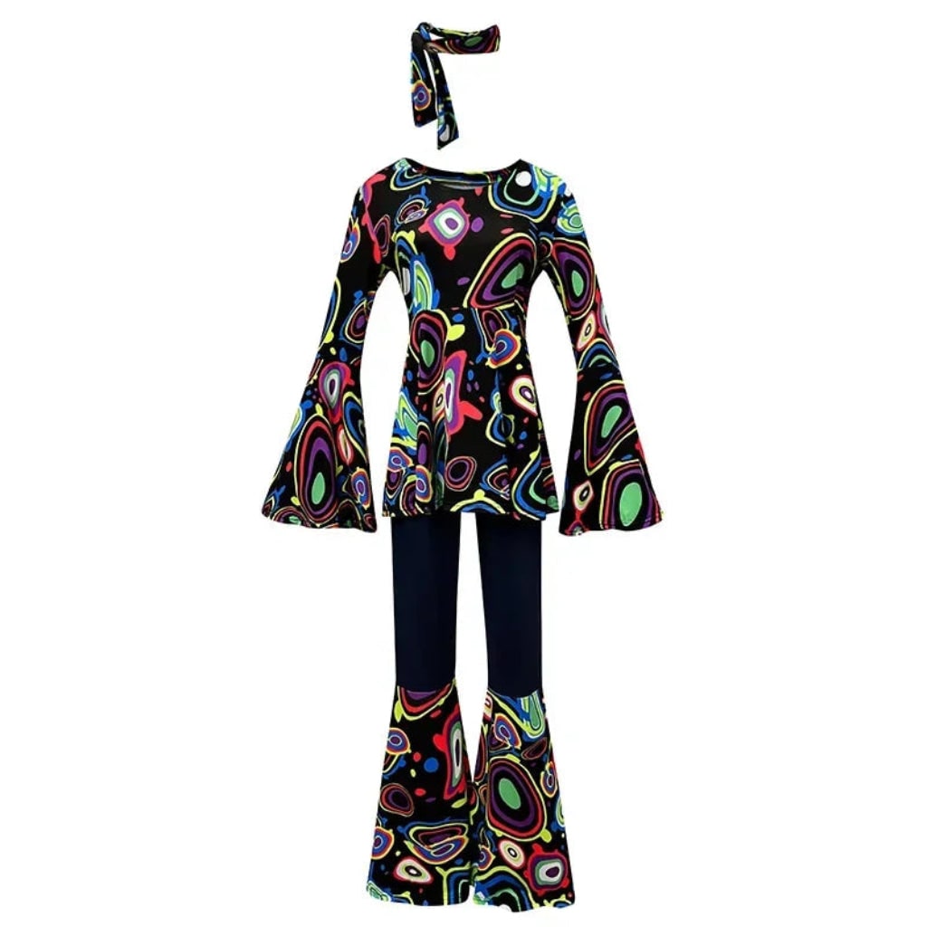 Costume Di Halloween Outfit Hippie Pantaloni Svasati Top - Image 4