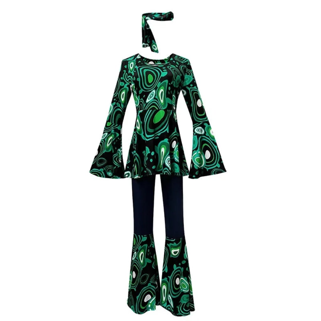 Costume Di Halloween Outfit Hippie Pantaloni Svasati Top - Image 5