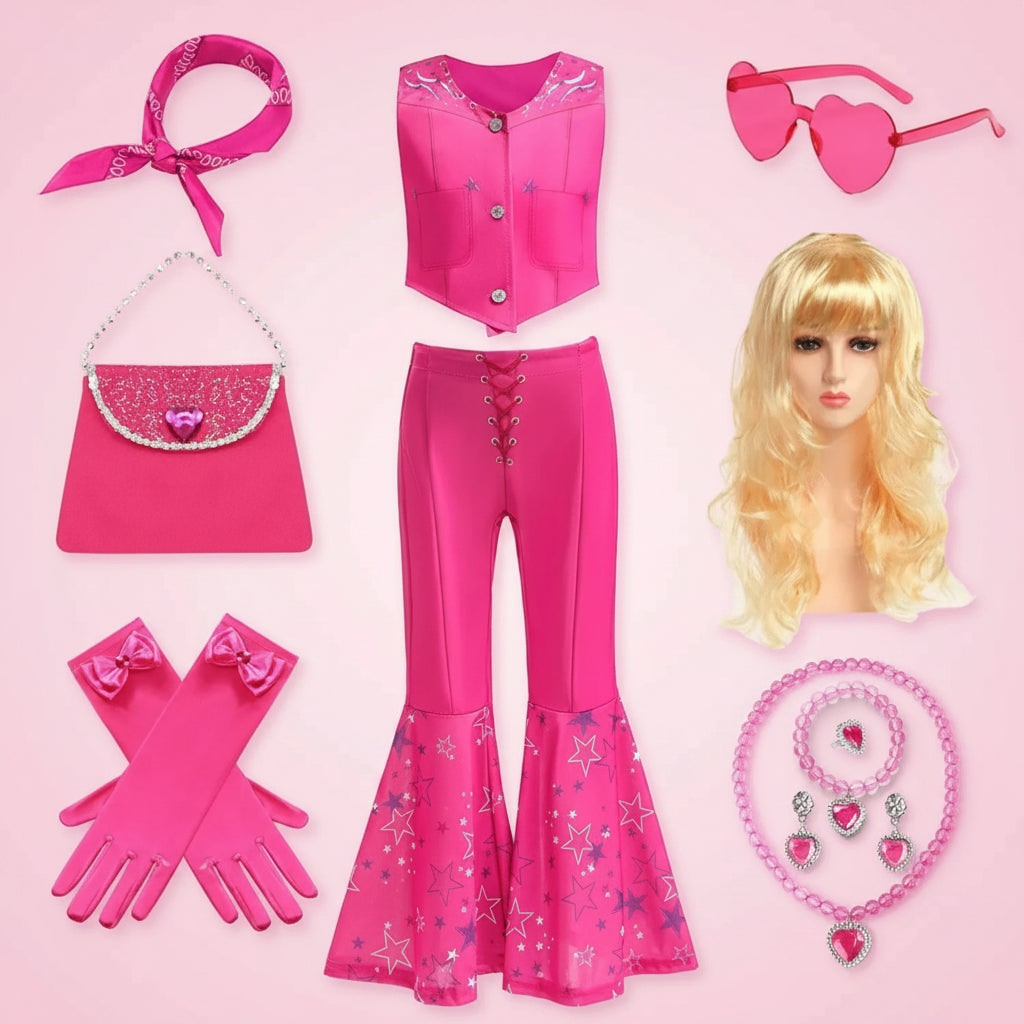 Costume Di Halloween Pantaloni Svasati Gilet Set Accessori - Image 1