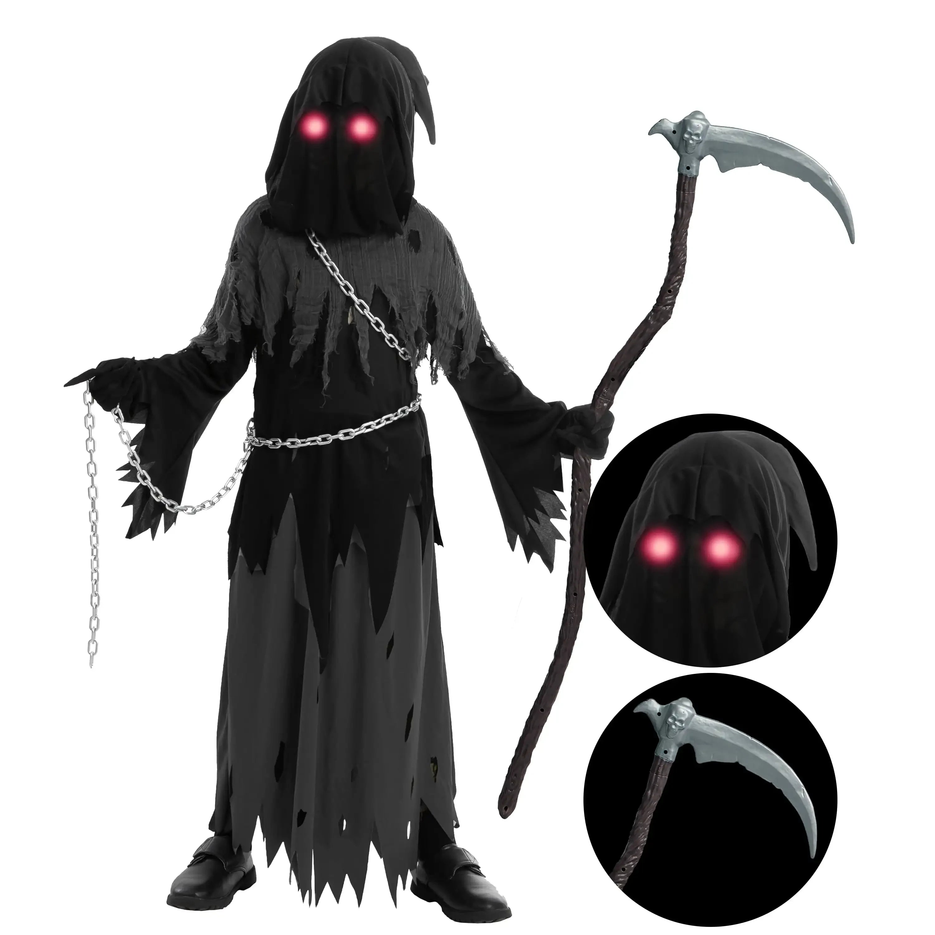 Costume Halloween Bambino Mantello Horror Falce - Image 2