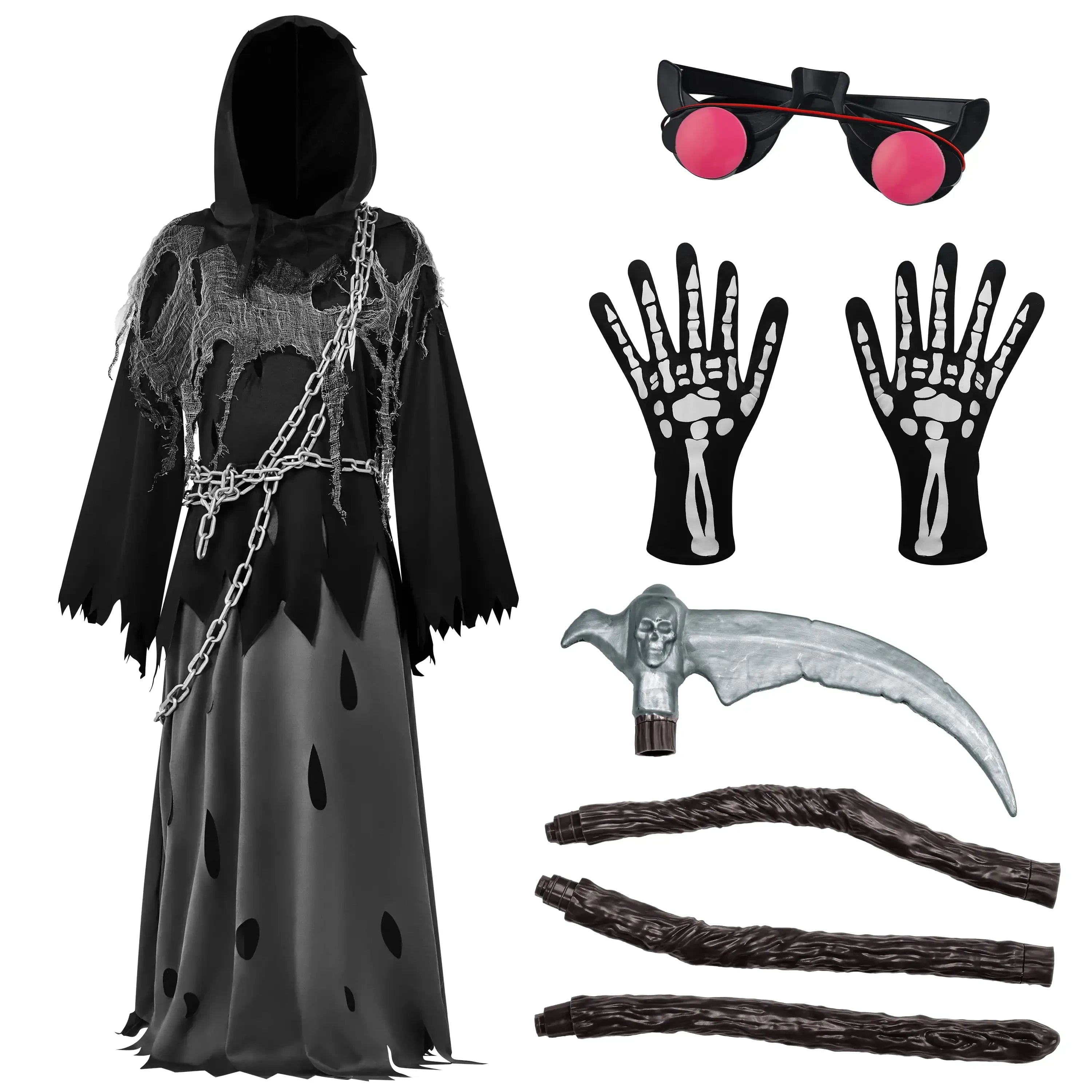 Costume Halloween Bambino Mantello Horror Falce - Image 4