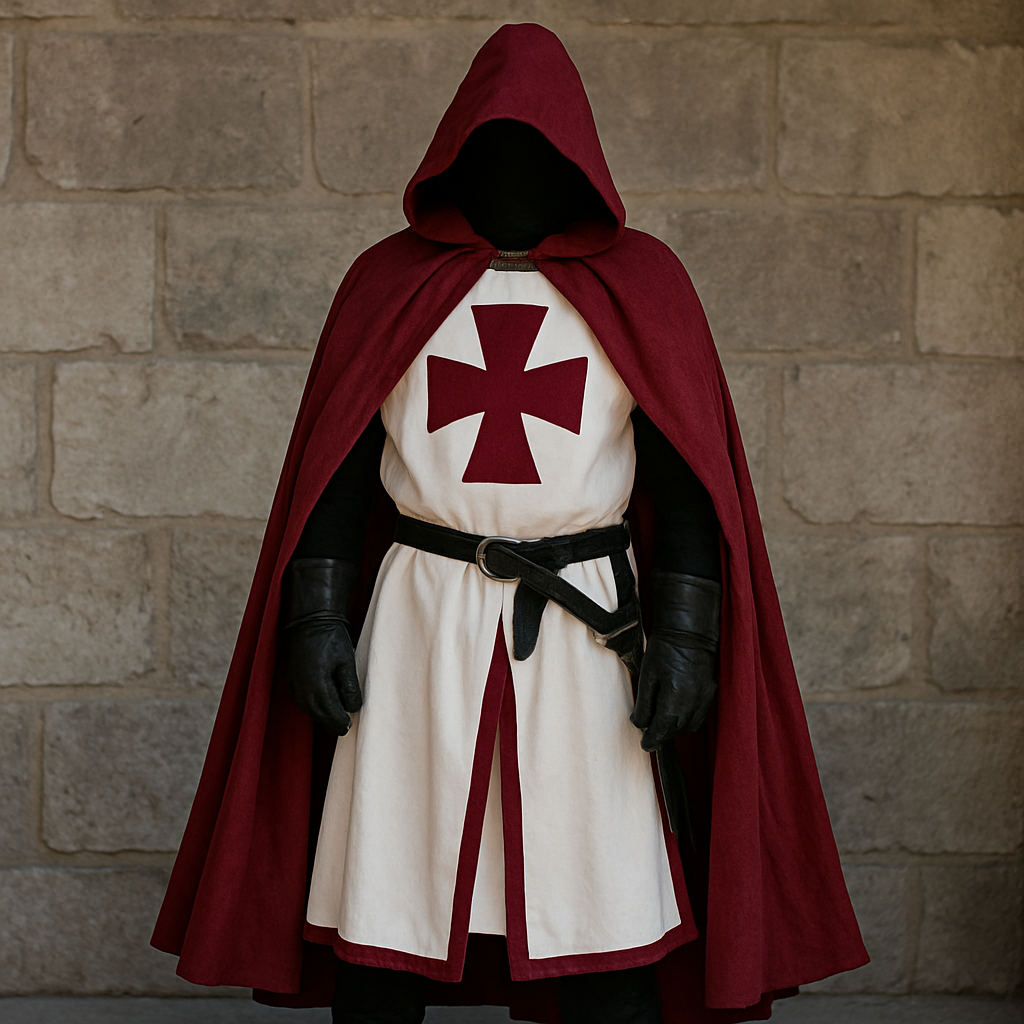 Costume Halloween Cavaliere Mantello Festa Medievale - Image 1