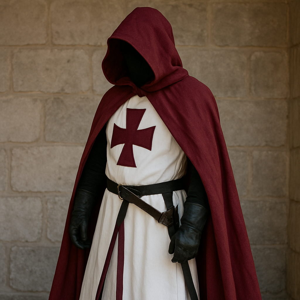 Costume Halloween Cavaliere Mantello Festa Medievale - Image 2
