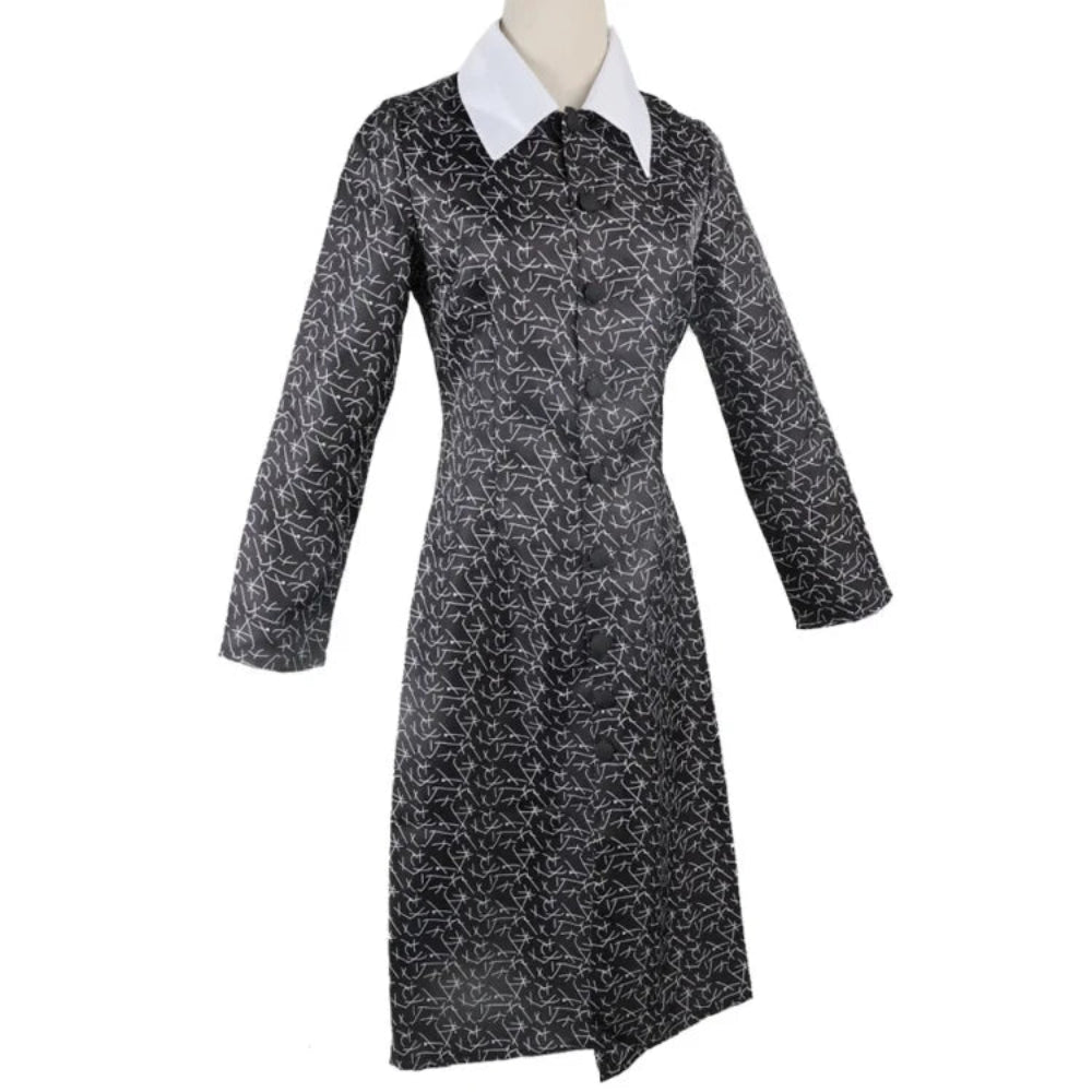 Costume Halloween Donna Vestito Gotico Colletto Bianco - Image 3