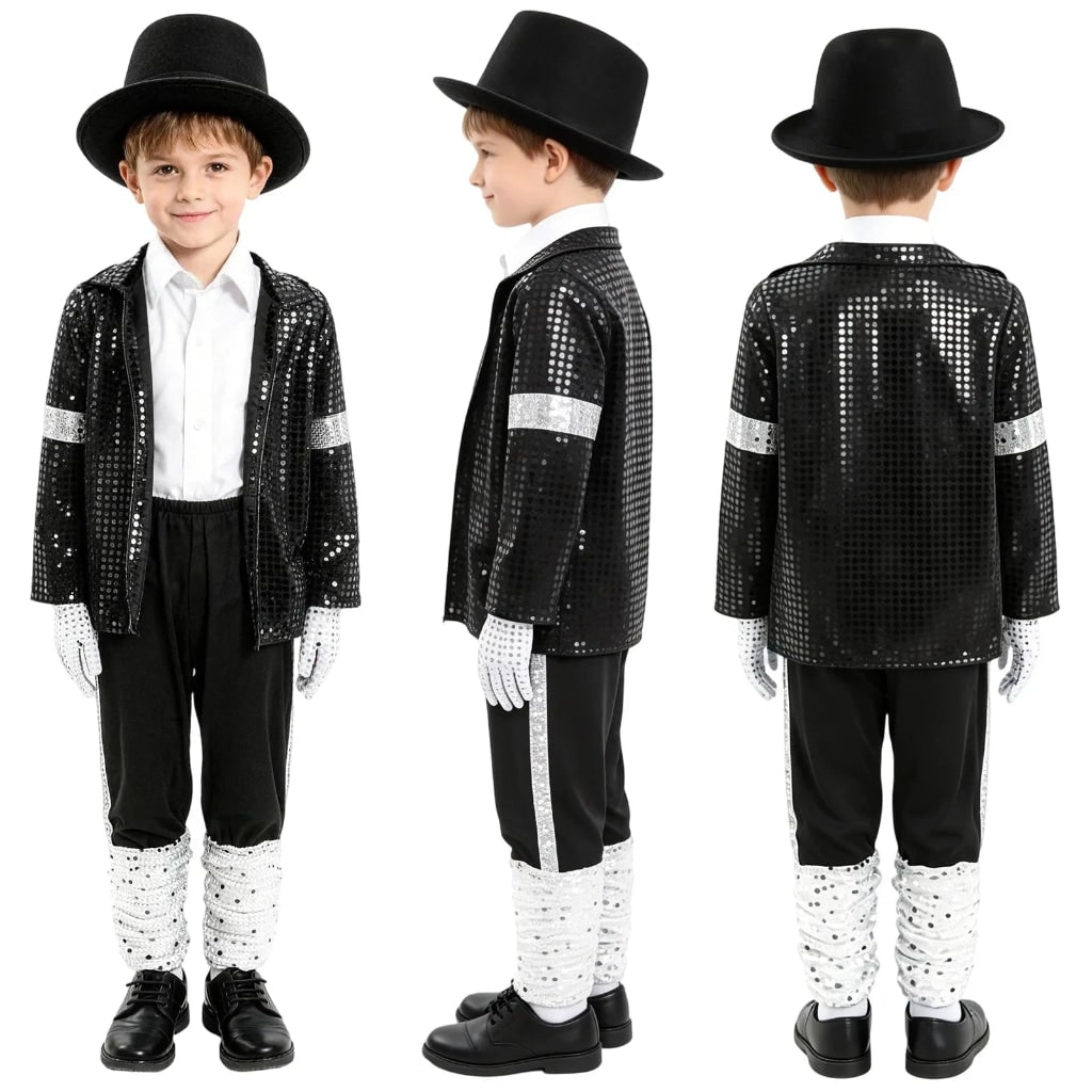 Costume Halloween Giacca Paillettes Pantaloni Festa Divertente - Image 4