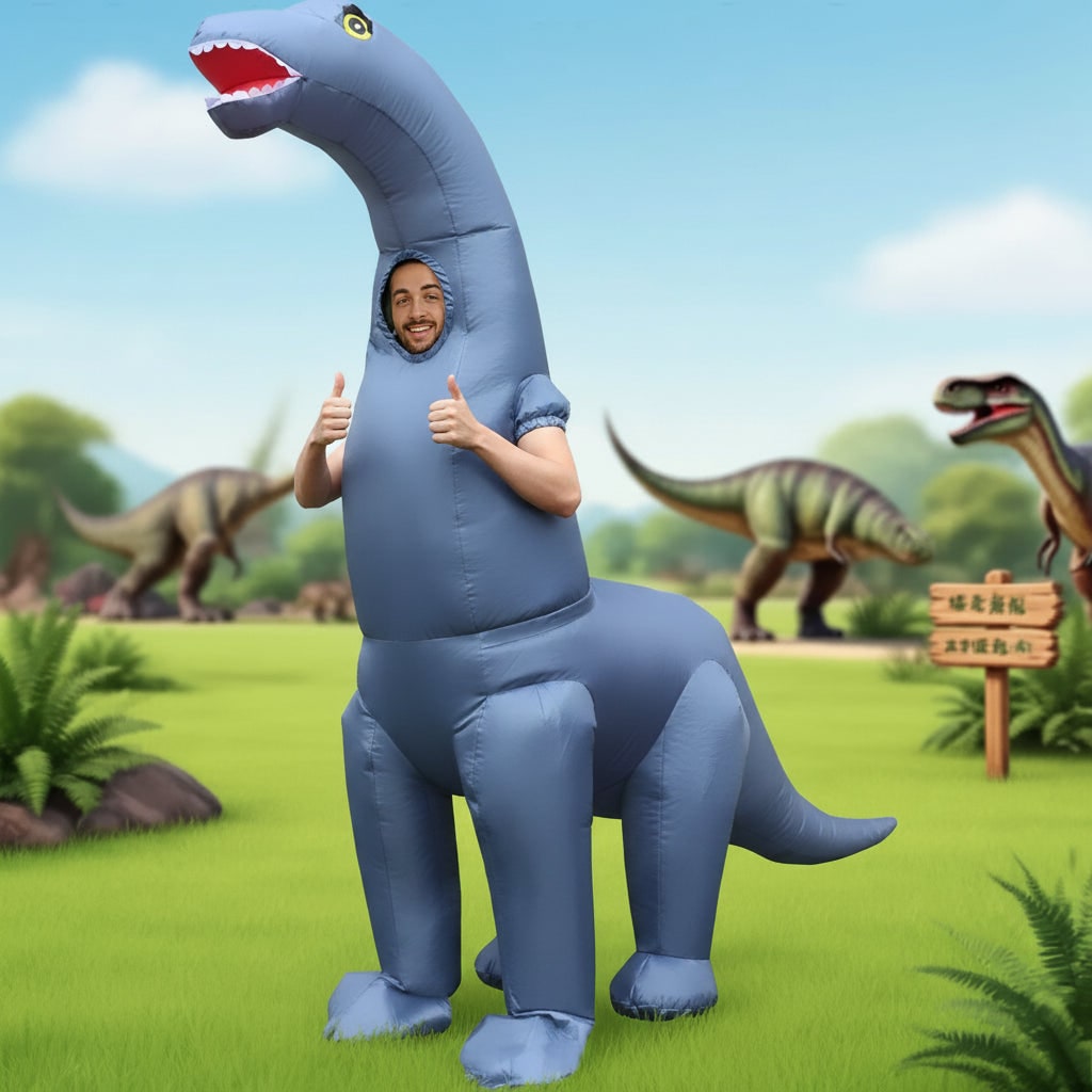 Costume Halloween Gonfiabile Dinosauro Taglia Unica - Image 2