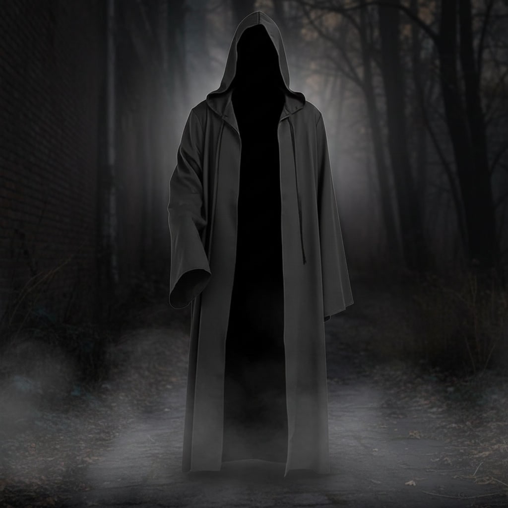 Costume Halloween Mantello Cappuccio Fantasma - Image 1