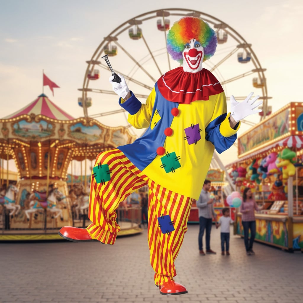 Costume Halloween Outfit Clown Abbigliamento Festa Divertente - Image 1
