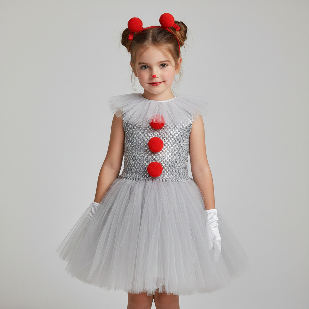 Costumi Halloween Bambina Pagliaccio Tutu Festa - Image 1