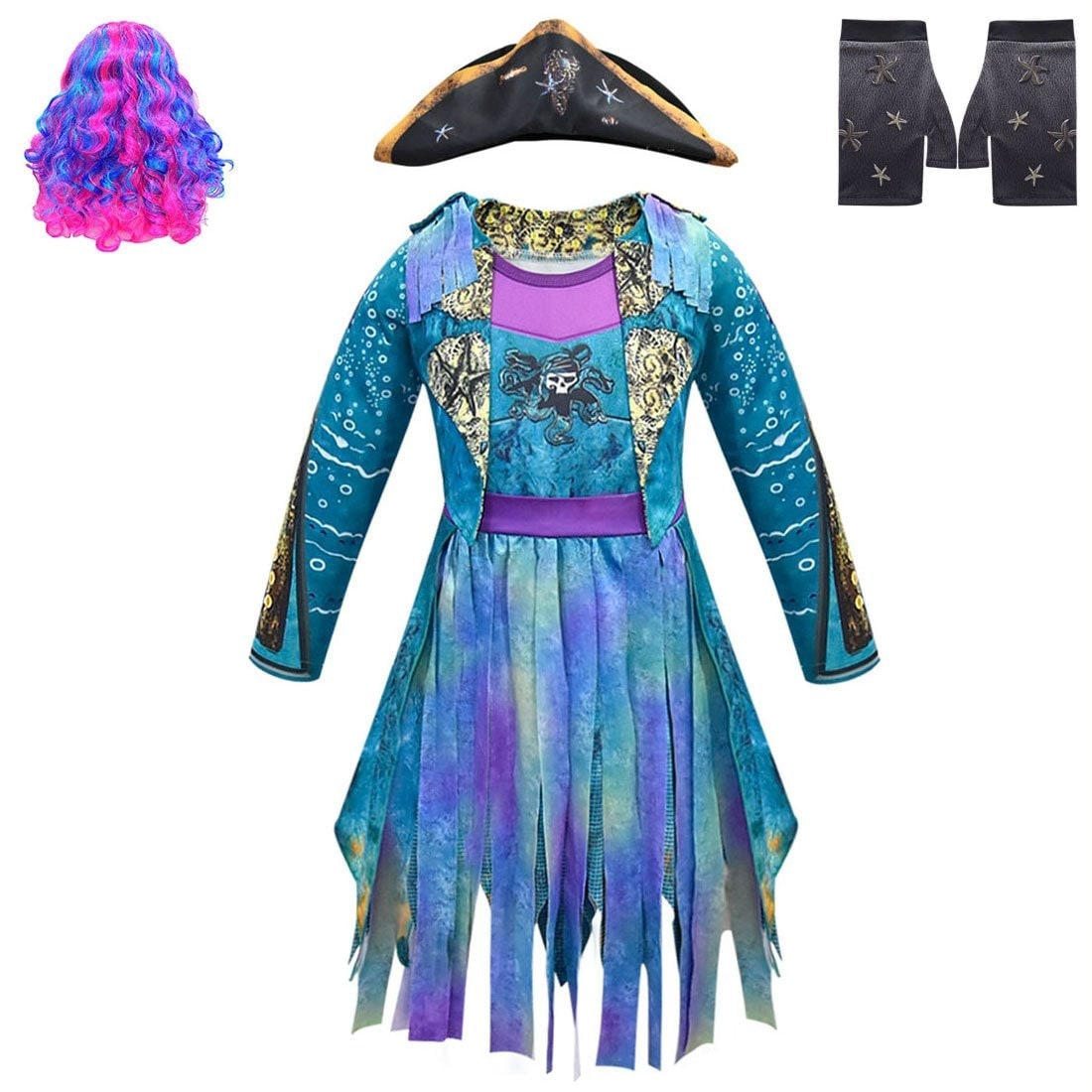 Costumi Halloween Pirata Bambina Vestito Carnevale - Image 1