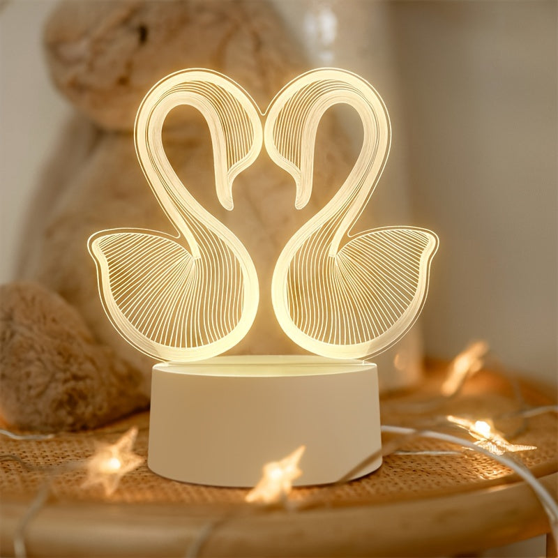 SwanLight - 3D LED Table Lamp with Acrylic Frame