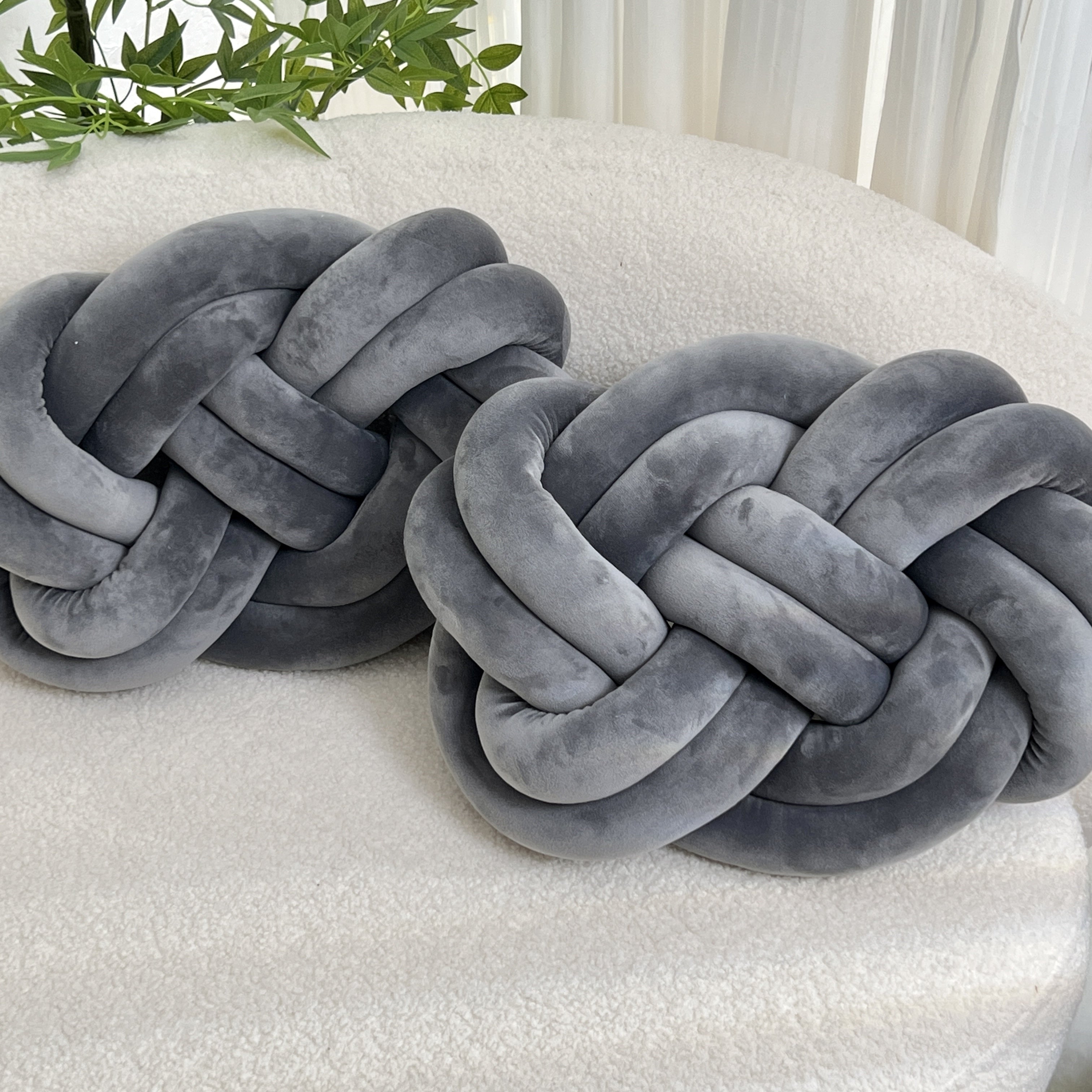 2 Pieces Button Ball Cushions - Soft Plush Cushions, Decorative Cushions for Bed, Sofa, and Living Room