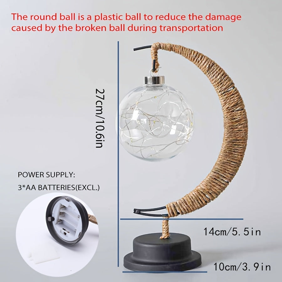 MoonLight - Wrought Iron LED Table Lamp With Decorative Desk Lamp Design