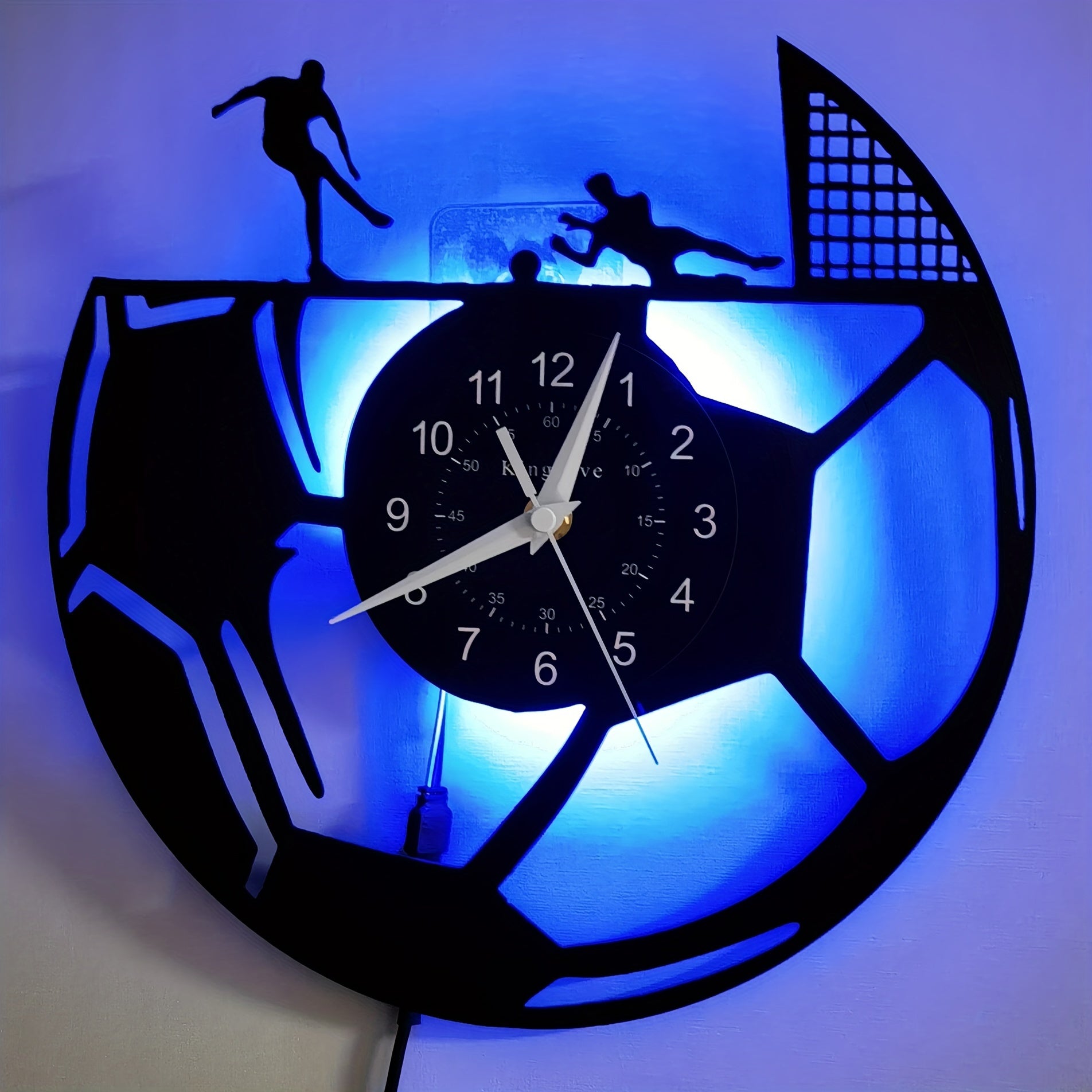Vinyl Record Wandklok - Voetbalthema - Stille Werking