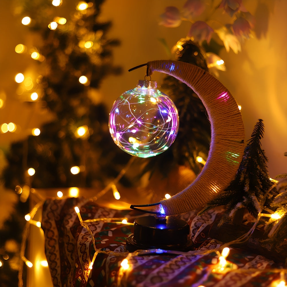 LunarGlow - Wrought Iron Moon Lamp With LED Ball