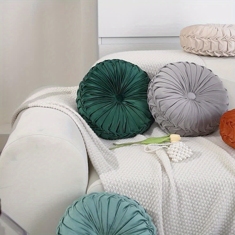 Cojín de calabaza - Funda de cojín redonda de terciopelo para sofá, tatami, decoración de sala de estar y oficina