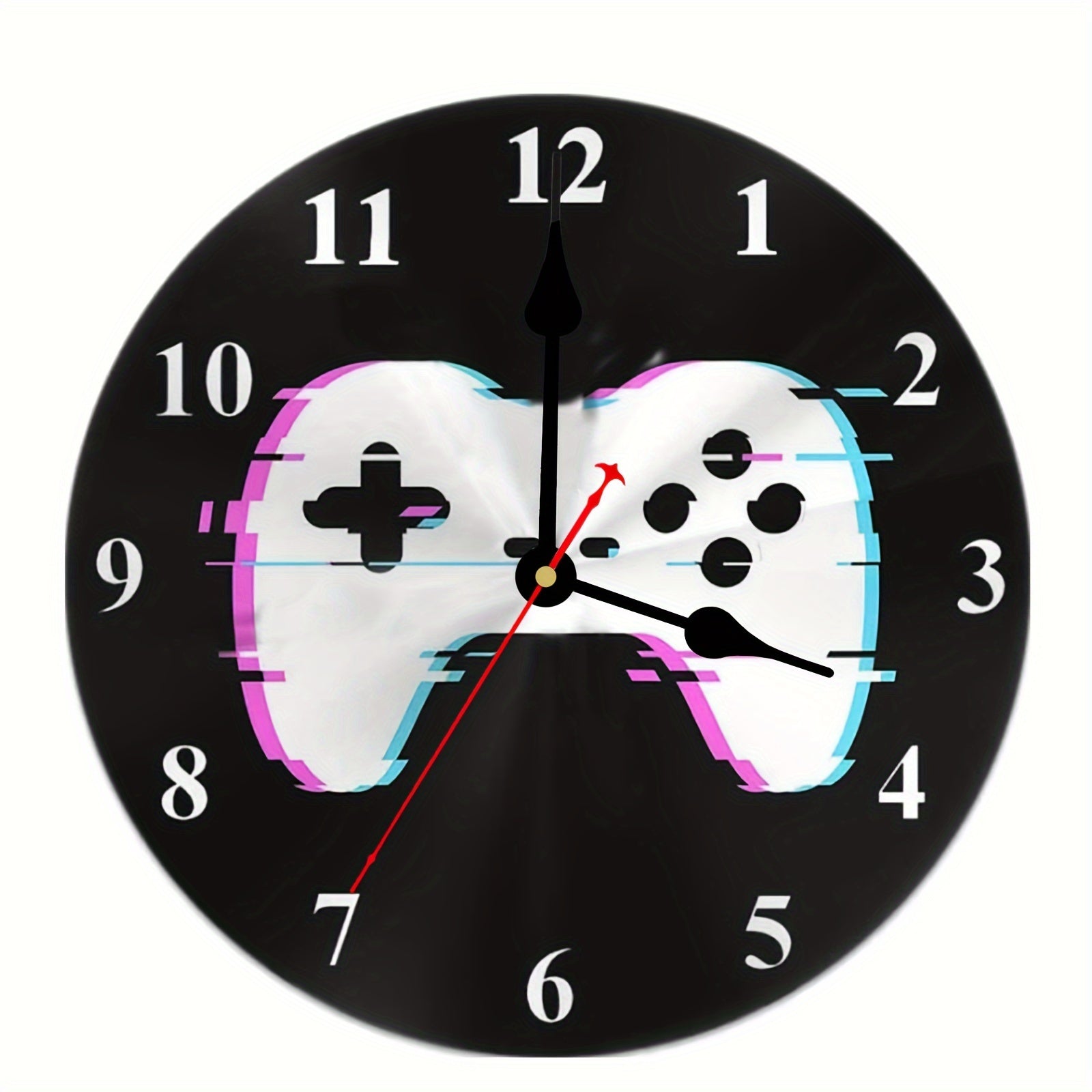 Ronde Wandklok Voor Gamers - Houten Klok met Batterij, 25.4cm