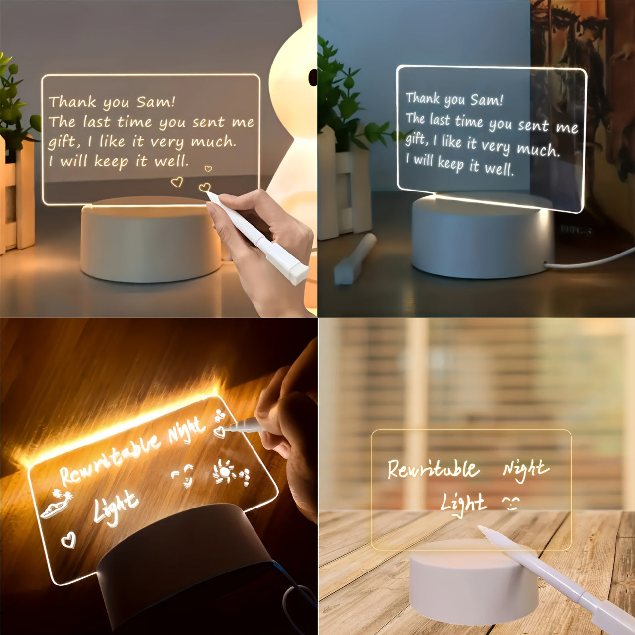 LumiBoard - Modern LED Message Board Table Lamp with Pen