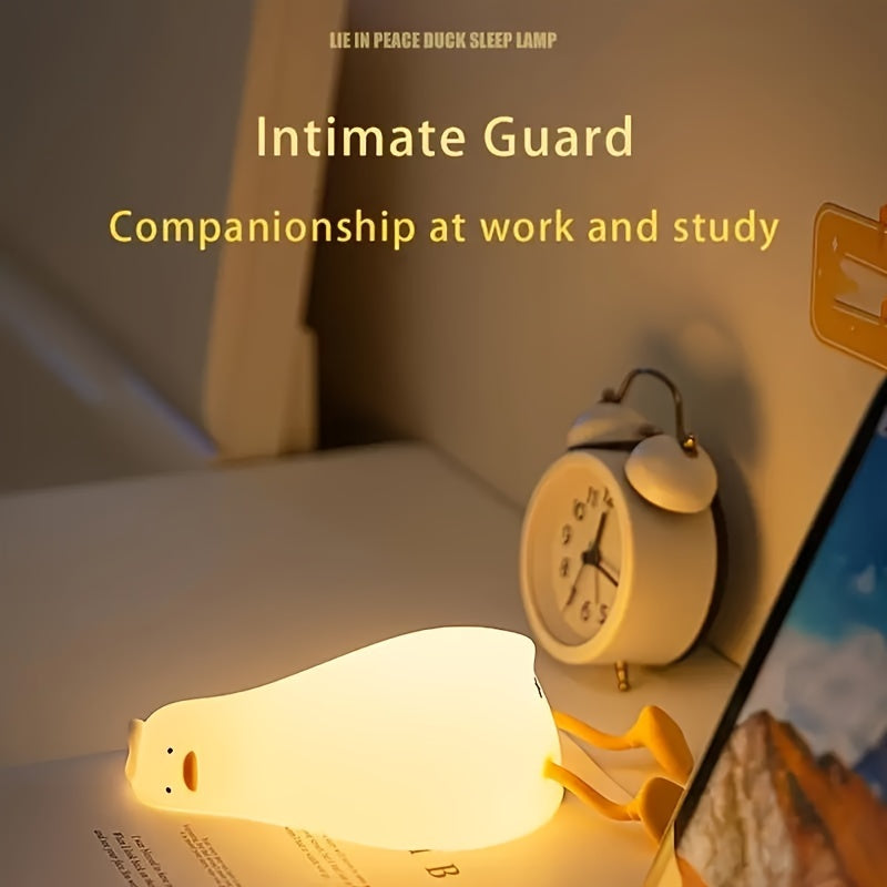 DuckGlow - Cute Duck Night Light with USB Rechargeable Battery and Dimmable Light