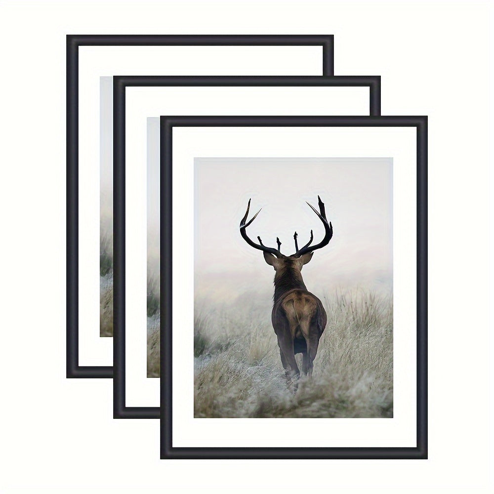 3 Pieces Photo Frame - Photo Frame for Wall and Table Decoration, For Art Decoration, Birthday Gifts, Living and Office Space, Mother's Day, New Year, Easter Gift, Black, Rectangular