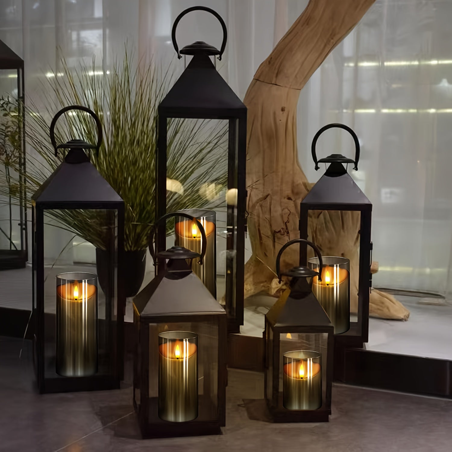 3 velas LED con control remoto - con función de temporizador y sensor infrarrojo, gris
