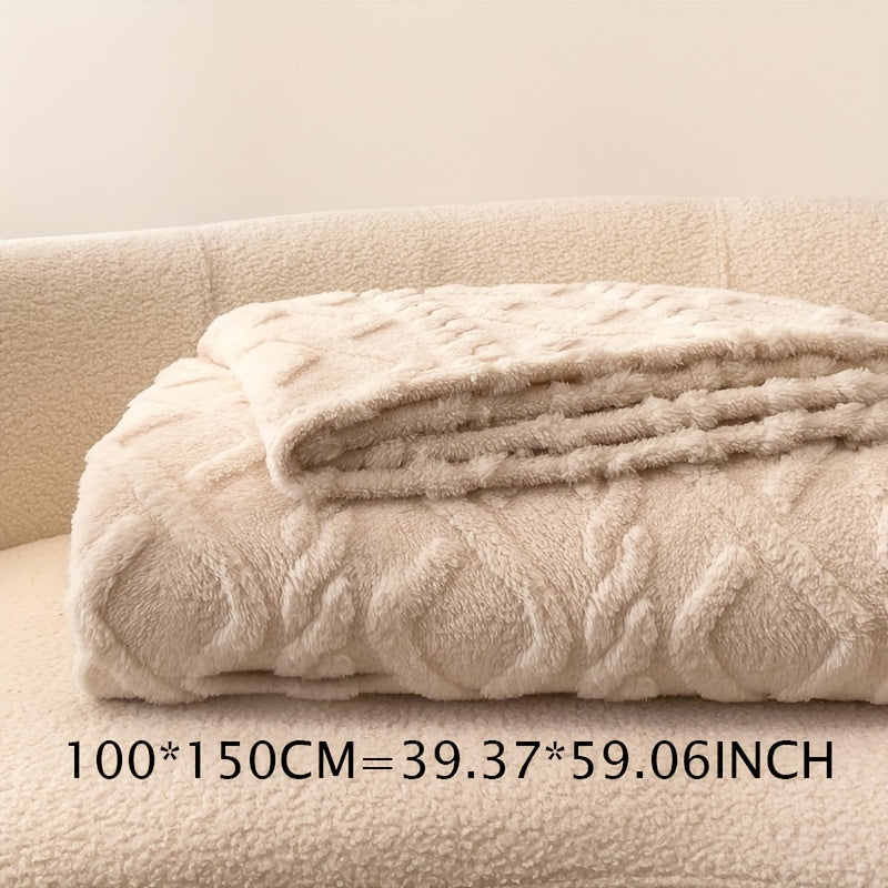 1 Pezzo Coperta in Taffetà a Strato Singolo - Leggera Coperta Multifunzionale, Plaid Caldo per Camera da Letto e Soggiorno, Beige, Coperta per Tutte le Stagioni