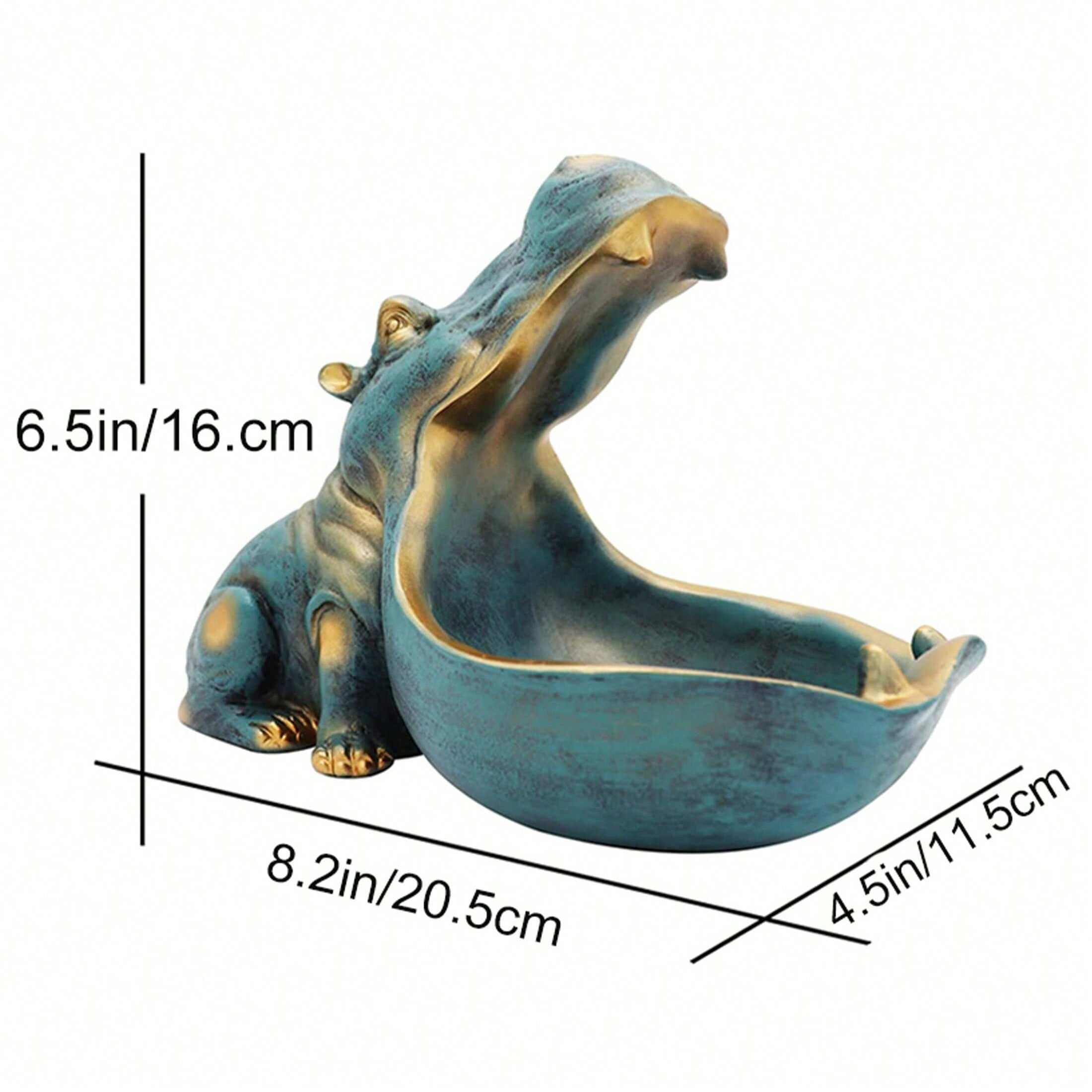 HippoServe - Hippopotamus Figurine with Candy Dish & Key Bowl
