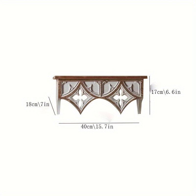 VintageWood - Rustic Wooden Wall Shelf for Living Room