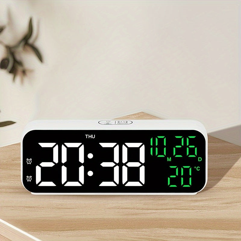 DeskTime - Orologio da tavolo digitale USB con visualizzazione di data e temperatura