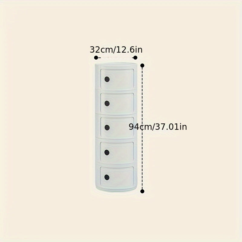 Mesa de Cabeceira Redonda – Móvel de Arrumação Branco