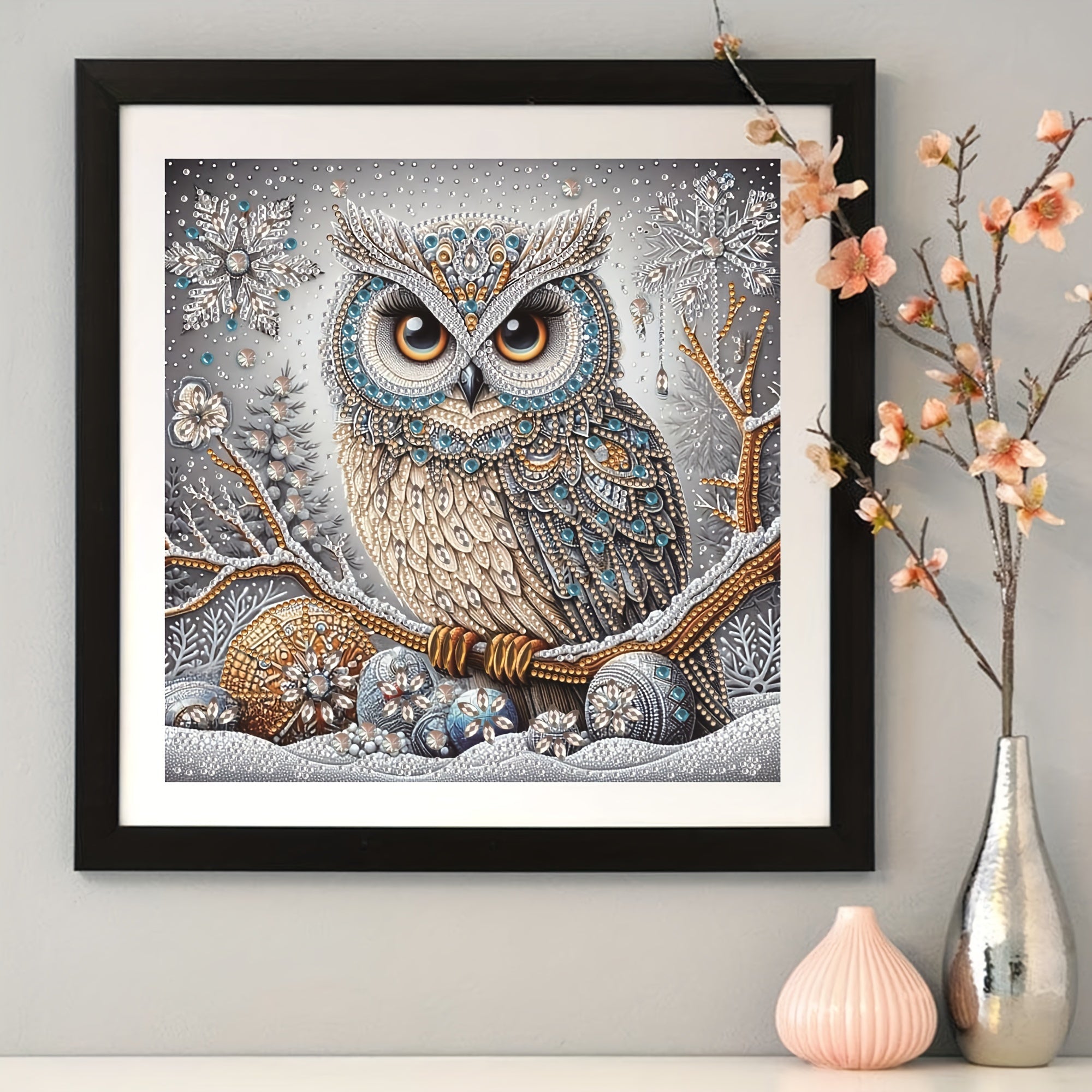 Set de pintura de diamantes 5D búho - taladro de cristal especial DIY, regalo de arte hecho a mano, lienzo sin marco para dormitorio, oficina, sala de estar