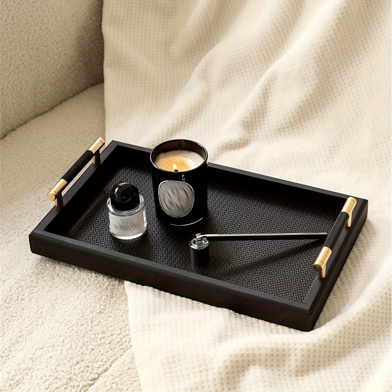 WoodBox - Wooden Jewelry Drawer with Handles | Decorative Desk Tray